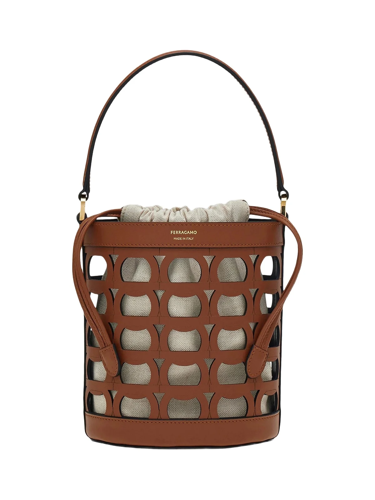 Women's Gancini Leather Bucket Bag