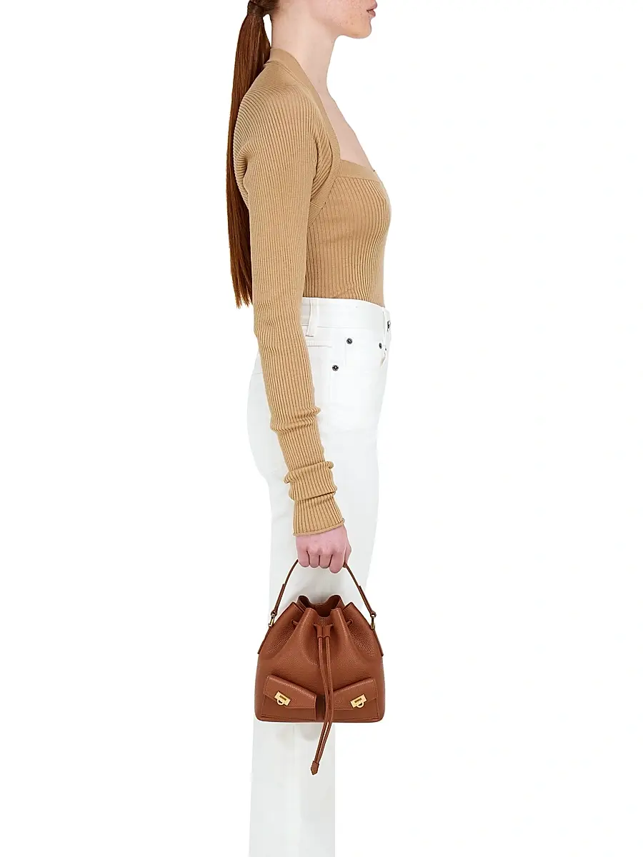 Ferragamo Women's Leather Bucket Bag | Thumbnail 2 Ferragamo Women's Leather Bucket Bag | Thumbnail 2