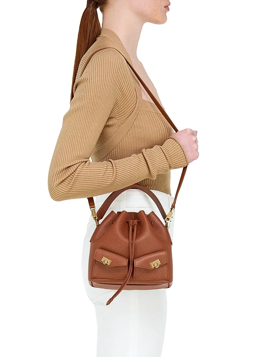 Ferragamo Women's Leather Bucket Bag | Thumbnail 3 Ferragamo Women's Leather Bucket Bag | Thumbnail 3