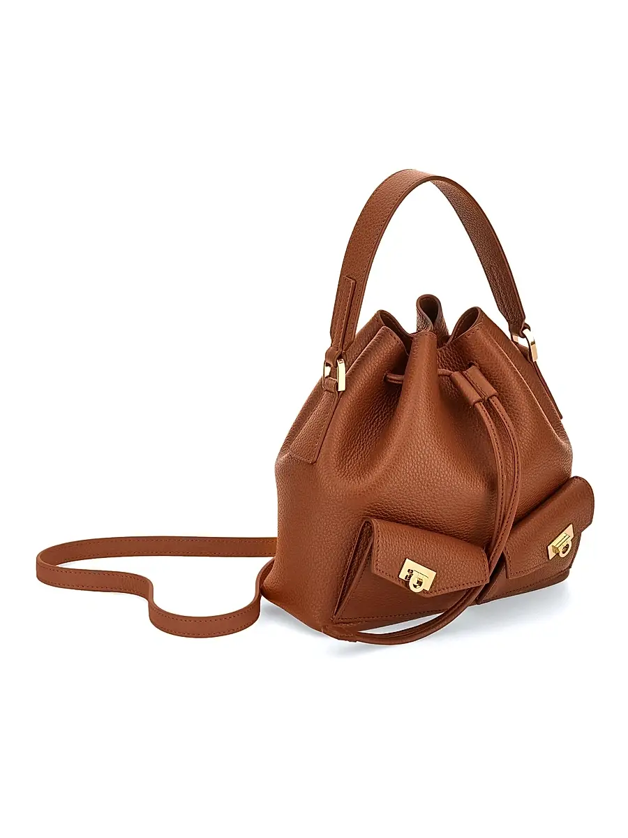 Ferragamo Women's Leather Bucket Bag | Thumbnail 4 Ferragamo Women's Leather Bucket Bag | Thumbnail 4