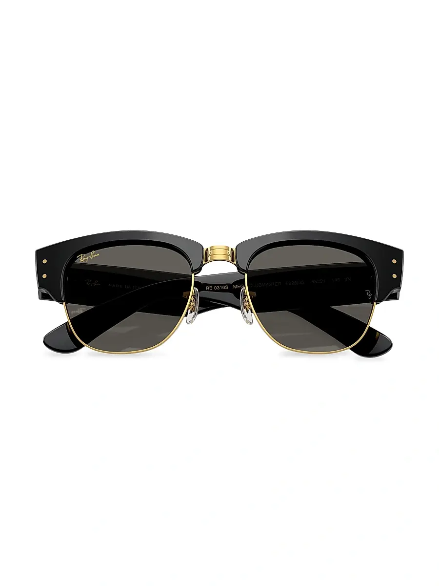 Ray-Ban Men's A$AP Rocky Blacked Out 0RB0316s 53MM Mega Clubmaster Square Sunglasses - Black | Thumbnail 5