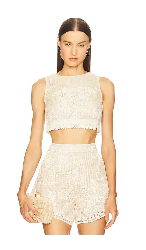 PatBo Joy Lace Fringe Top