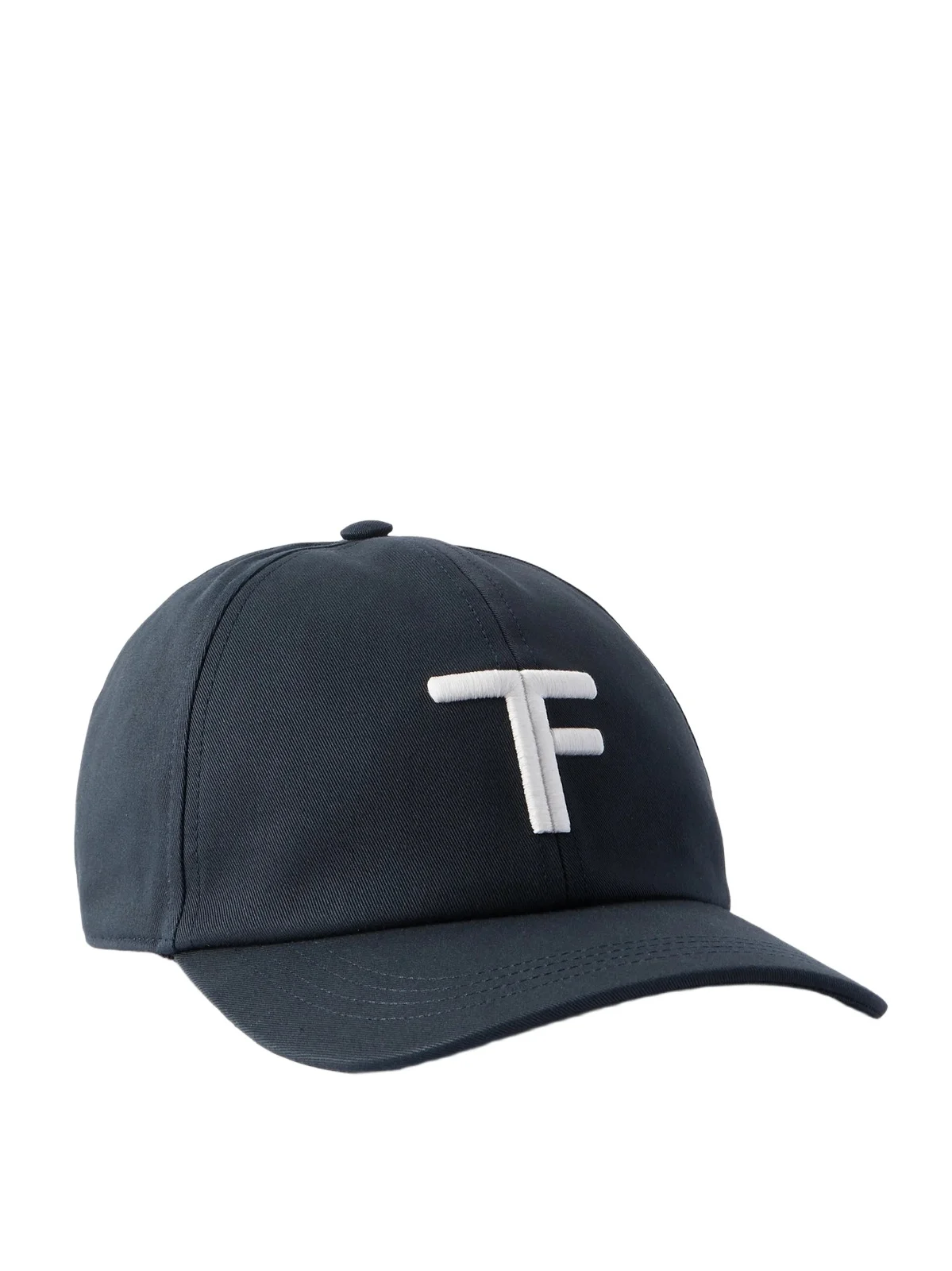 Tom Ford Logo-Embroidered Leather-Trimmed Cotton-Twill Baseball Cap - Men