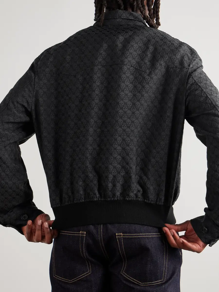 Alexander McQueen Cropped Printed Twill Harrington Jacket - Men | Thumbnail 4 Alexander McQueen Cropped Printed Twill Harrington Jacket - Men | Thumbnail 4