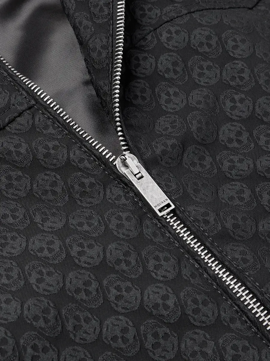 Alexander McQueen Cropped Printed Twill Harrington Jacket - Men | Thumbnail 5 Alexander McQueen Cropped Printed Twill Harrington Jacket - Men | Thumbnail 5