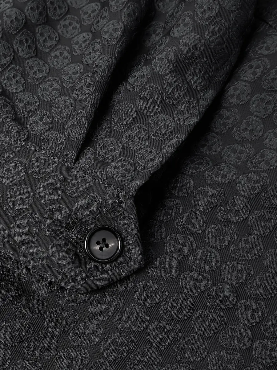 Alexander McQueen Cropped Printed Twill Harrington Jacket - Men | Thumbnail 6 Alexander McQueen Cropped Printed Twill Harrington Jacket - Men | Thumbnail 6