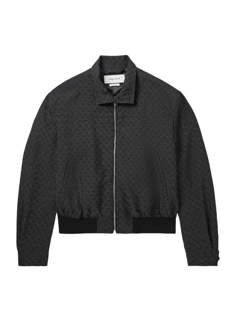 Cropped Printed Twill Harrington Jacket - Men Cropped Printed Twill Harrington Jacket - Men