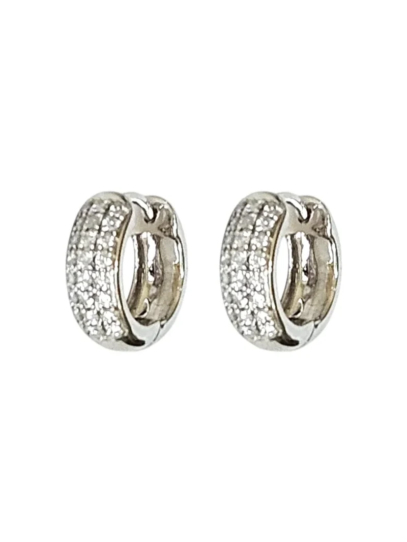 0.50ct Diamond 14K Gold Pave Hoop Earrings 0.50ct Diamond 14K Gold Pave Hoop Earrings