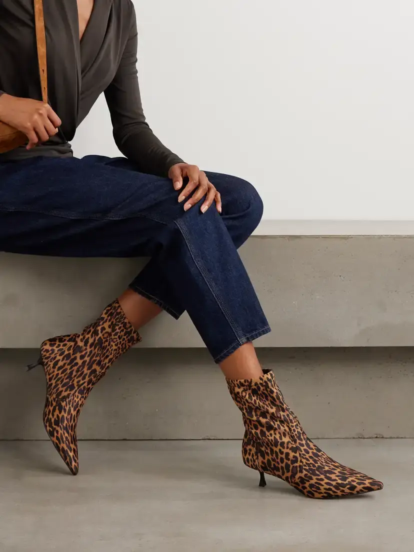 Stuart Weitzman Naomi Leopard-print Scuba Ankle Boots | Thumbnail 2 Stuart Weitzman Naomi Leopard-print Scuba Ankle Boots | Thumbnail 2