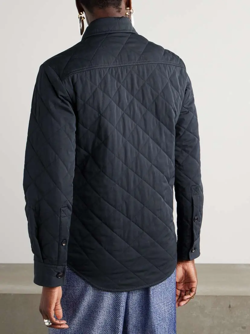 Bottega Veneta Suede-trimmed Quilted Cotton-blend Shell Jacket | Thumbnail 4 Bottega Veneta Suede-trimmed Quilted Cotton-blend Shell Jacket | Thumbnail 4