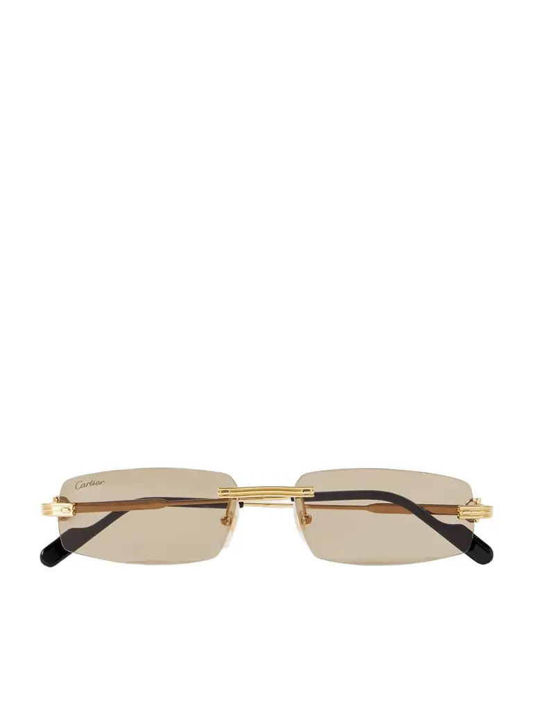 Cartier Eyewear Première De Cartier Rimless Rectangular-frame Gold-tone Sunglasses | Image 1 Cartier Eyewear Première De Cartier Rimless Rectangular-frame Gold-tone Sunglasses | Image 1
