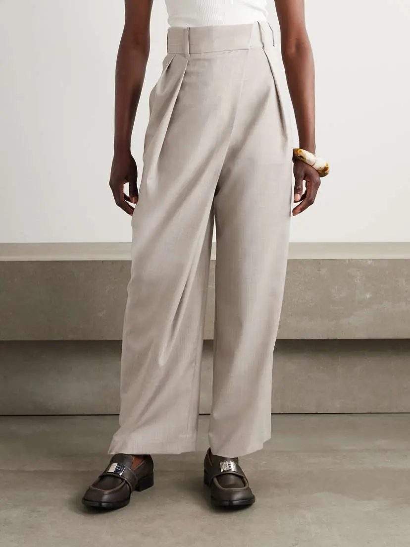 Loewe Asymmetric Pleated Wool Wide-leg Pants | Thumbnail 3 Loewe Asymmetric Pleated Wool Wide-leg Pants | Thumbnail 3