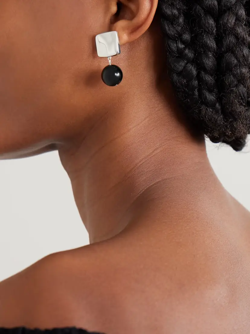 AGMES Luca Recycled Sterling Silver Onyx Earrings | Thumbnail 2 AGMES Luca Recycled Sterling Silver Onyx Earrings | Thumbnail 2