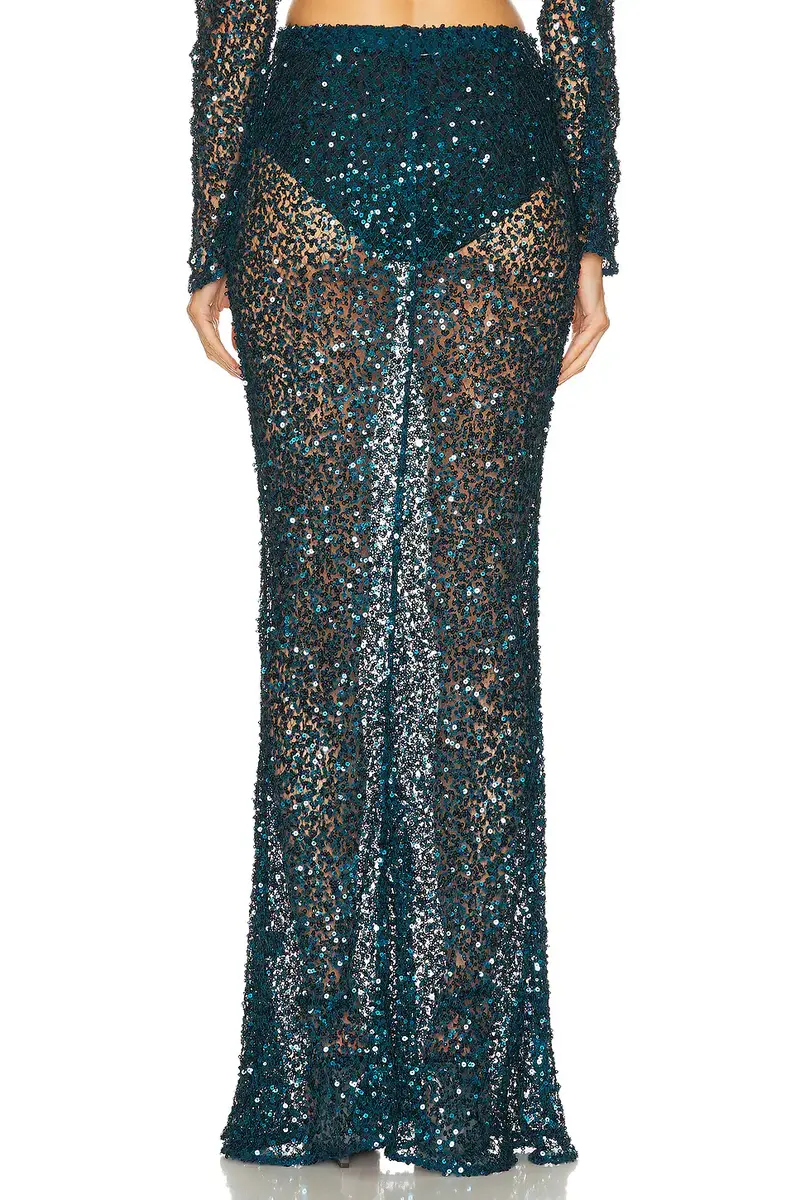 Lapointe Net Paillette Maxi Skirt | Thumbnail 4