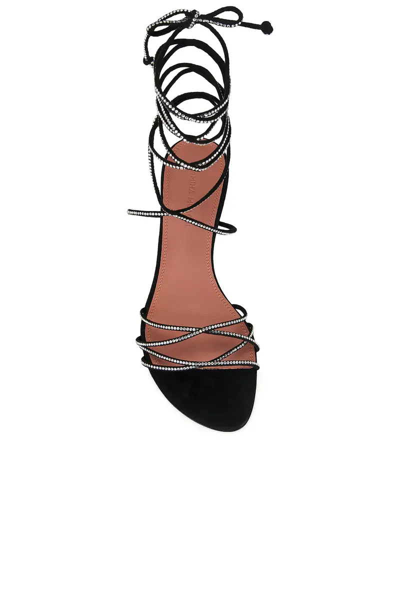 Amina Muaddi Lori 60 Lace Up Sandal | Thumbnail 4 Amina Muaddi Lori 60 Lace Up Sandal | Thumbnail 4