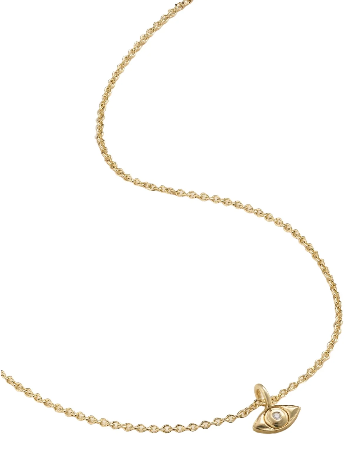 Mini Evil Eye 14-karat Gold Diamond Necklace Mini Evil Eye 14-karat Gold Diamond Necklace