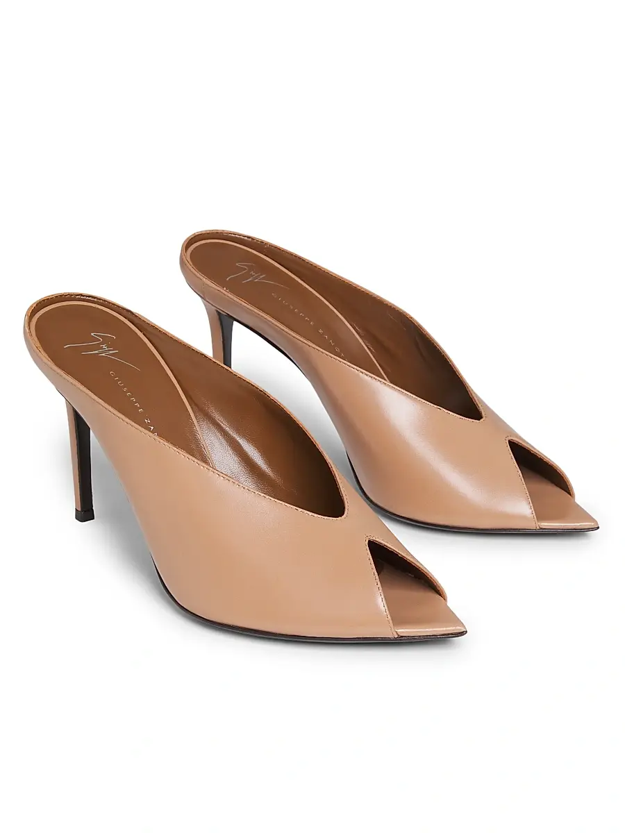 Giuseppe Zanotti Women's 90MM Leather Peep-Toe Mules | Thumbnail 2