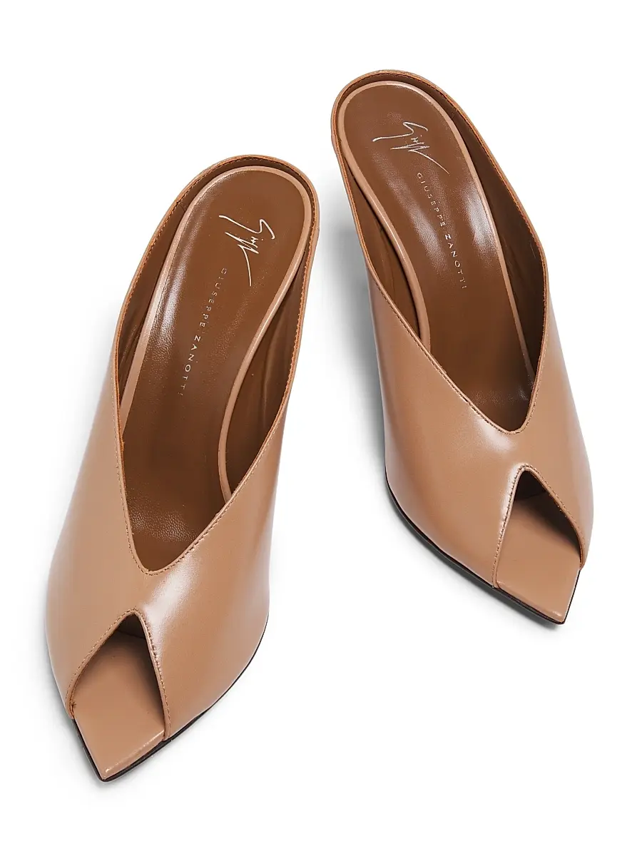 Giuseppe Zanotti Women's 90MM Leather Peep-Toe Mules | Thumbnail 4