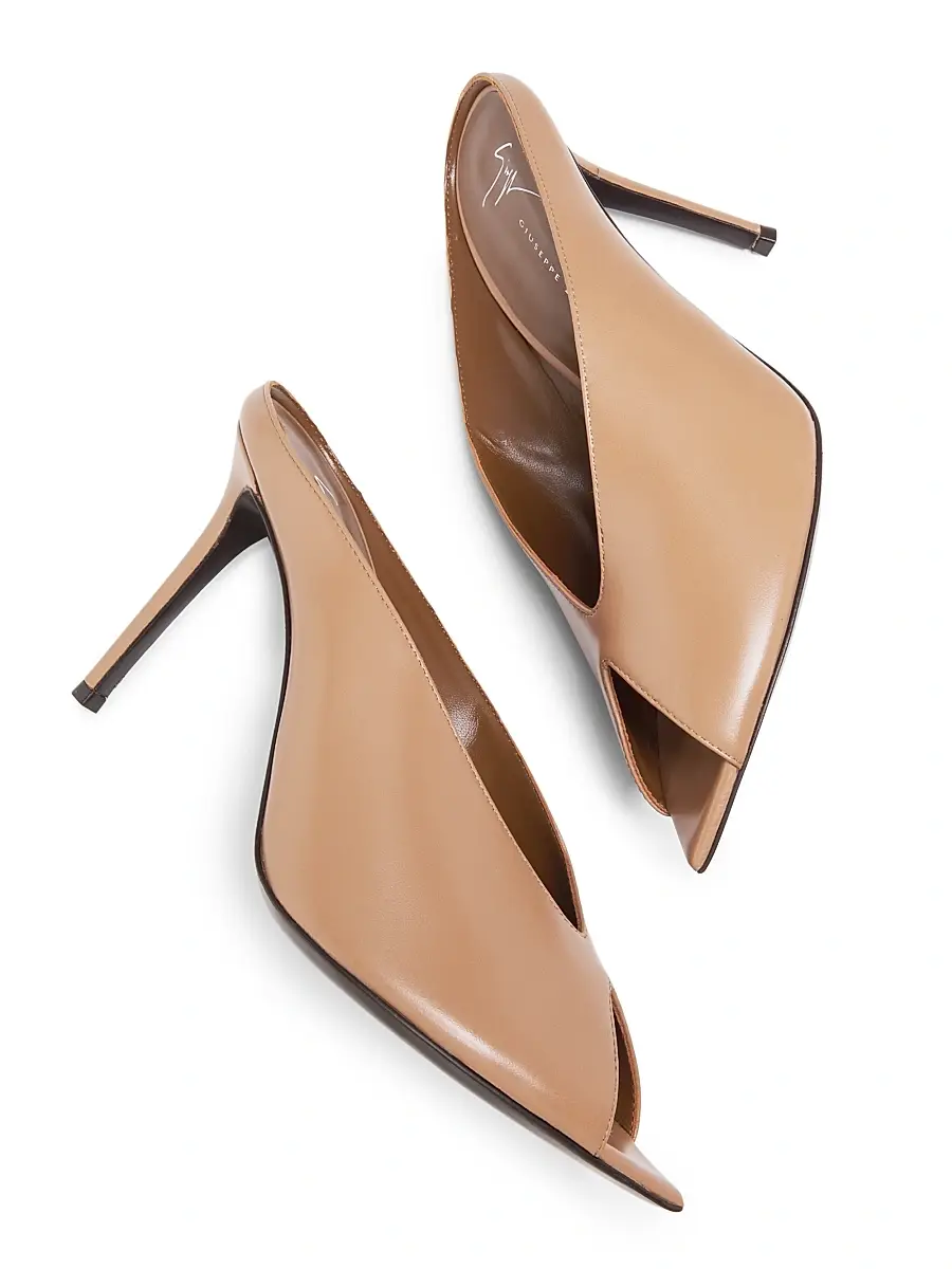 Giuseppe Zanotti Women's 90MM Leather Peep-Toe Mules | Thumbnail 6