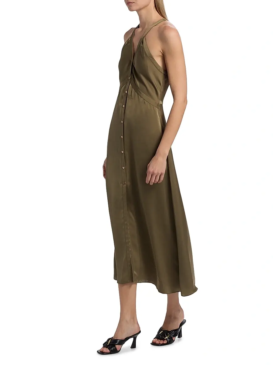Ramy Brook Women's Cynthia Button-Front Satin Midi-Dress | Thumbnail 2 Ramy Brook Women's Cynthia Button-Front Satin Midi-Dress | Thumbnail 2