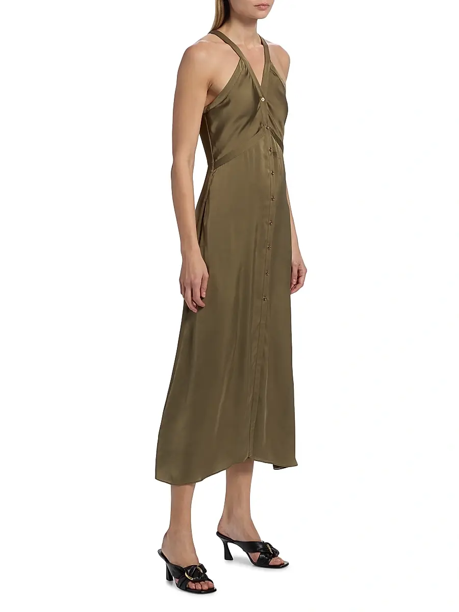 Ramy Brook Women's Cynthia Button-Front Satin Midi-Dress | Thumbnail 4 Ramy Brook Women's Cynthia Button-Front Satin Midi-Dress | Thumbnail 4