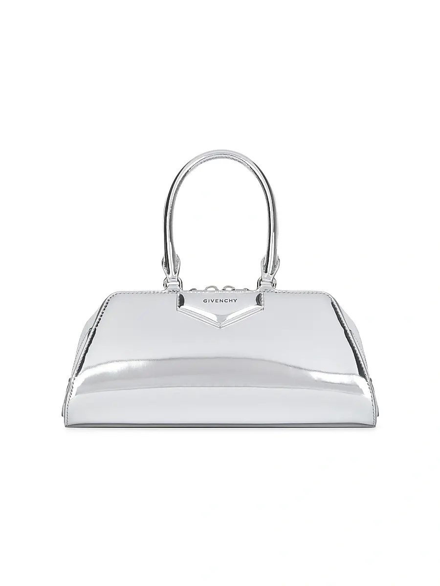 Givenchy Women's Antigona Cube East West Top Handle Bag - Light Silvery | Image 1 Givenchy Women's Antigona Cube East West Top Handle Bag - Light Silvery | Image 1