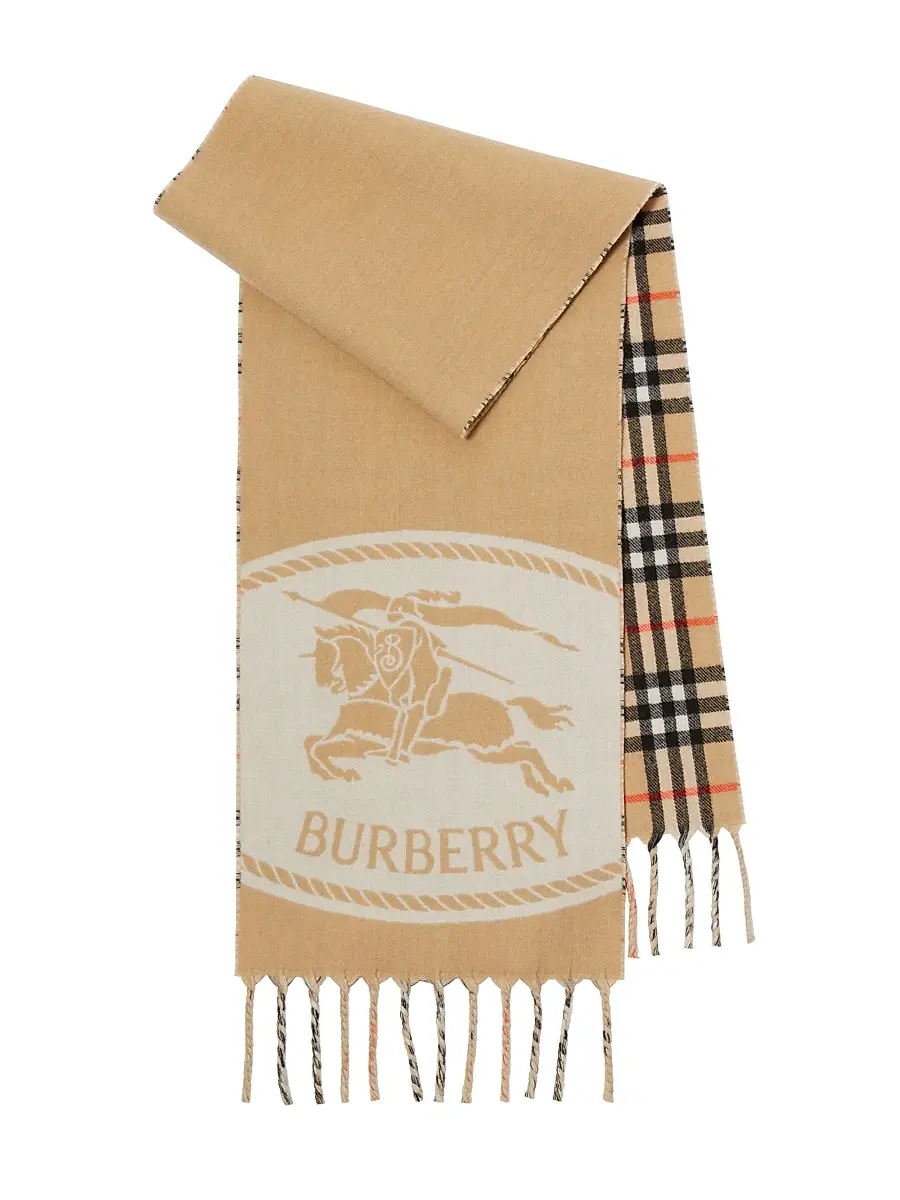 Burberry Women's Reversible Cashmere Scarf - Sand | Image 1 Burberry Women's Reversible Cashmere Scarf - Sand | Image 1