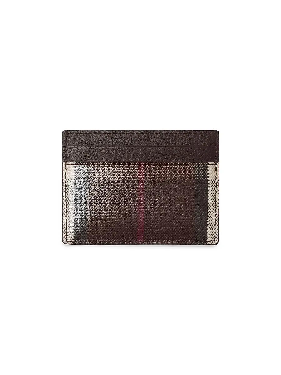 Burberry Women's Highlands Check Card Case - Mahogany | Thumbnail 2 Burberry Women's Highlands Check Card Case - Mahogany | Thumbnail 2