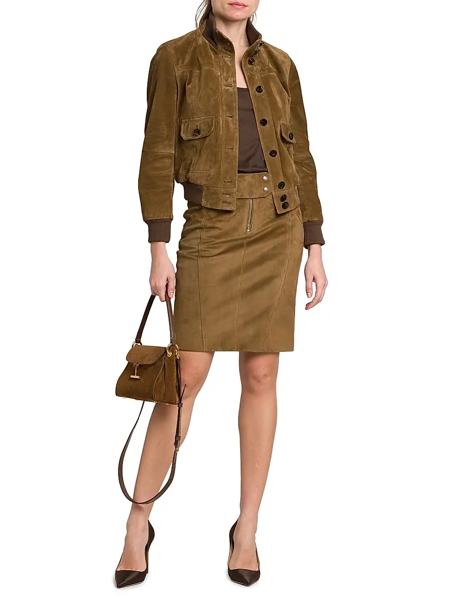 TOM FORD Women's Tara Suede Shoulder Bag - Whisky | Thumbnail 3 TOM FORD Women's Tara Suede Shoulder Bag - Whisky | Thumbnail 3