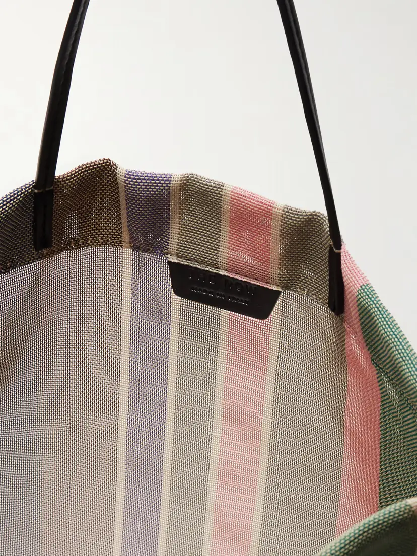 The Row Barn Mini Leather-trimmed Striped Mesh Tote | Thumbnail 5 The Row Barn Mini Leather-trimmed Striped Mesh Tote | Thumbnail 5