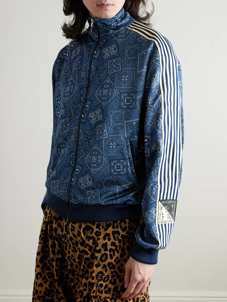 KAPITAL Cookie Bandana-Print Striped Shell Track Jacket - Men | Thumbnail 3