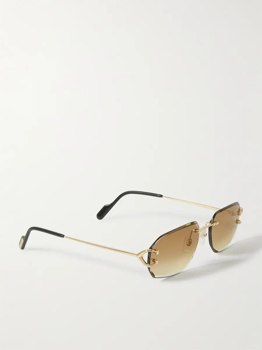Cartier Eyewear Signature C Rimless Rectangular-Frame Gold-Tone Sunglasses - Men | Thumbnail 3 Cartier Eyewear Signature C Rimless Rectangular-Frame Gold-Tone Sunglasses - Men | Thumbnail 3