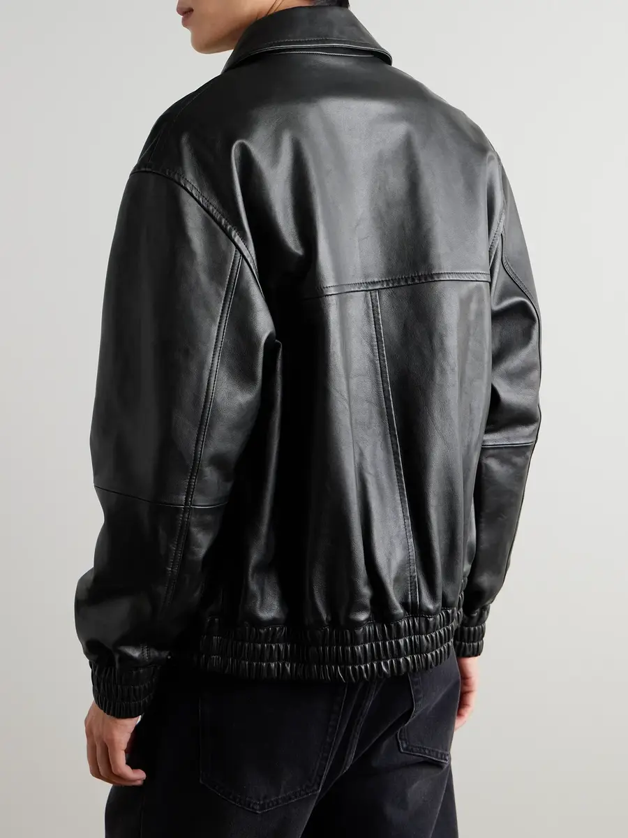 Studio Nicholson Piston Leather Bomber Jacket - Men | Thumbnail 3 Studio Nicholson Piston Leather Bomber Jacket - Men | Thumbnail 3