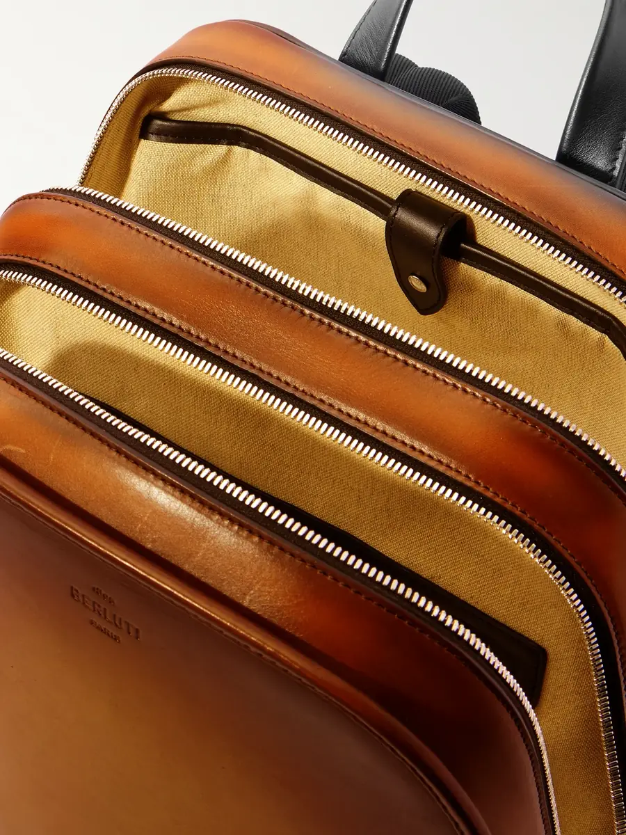 Berluti Working Day Scritto Venezia Leather and Twill Backpack - Men | Thumbnail 5 Berluti Working Day Scritto Venezia Leather and Twill Backpack - Men | Thumbnail 5