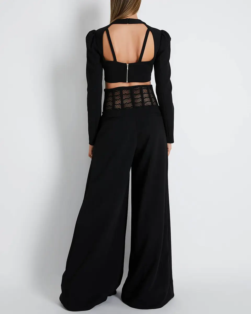 PatBo Asterisk Long Sleeve Cropped Top (FINAL SALE) | Thumbnail 3