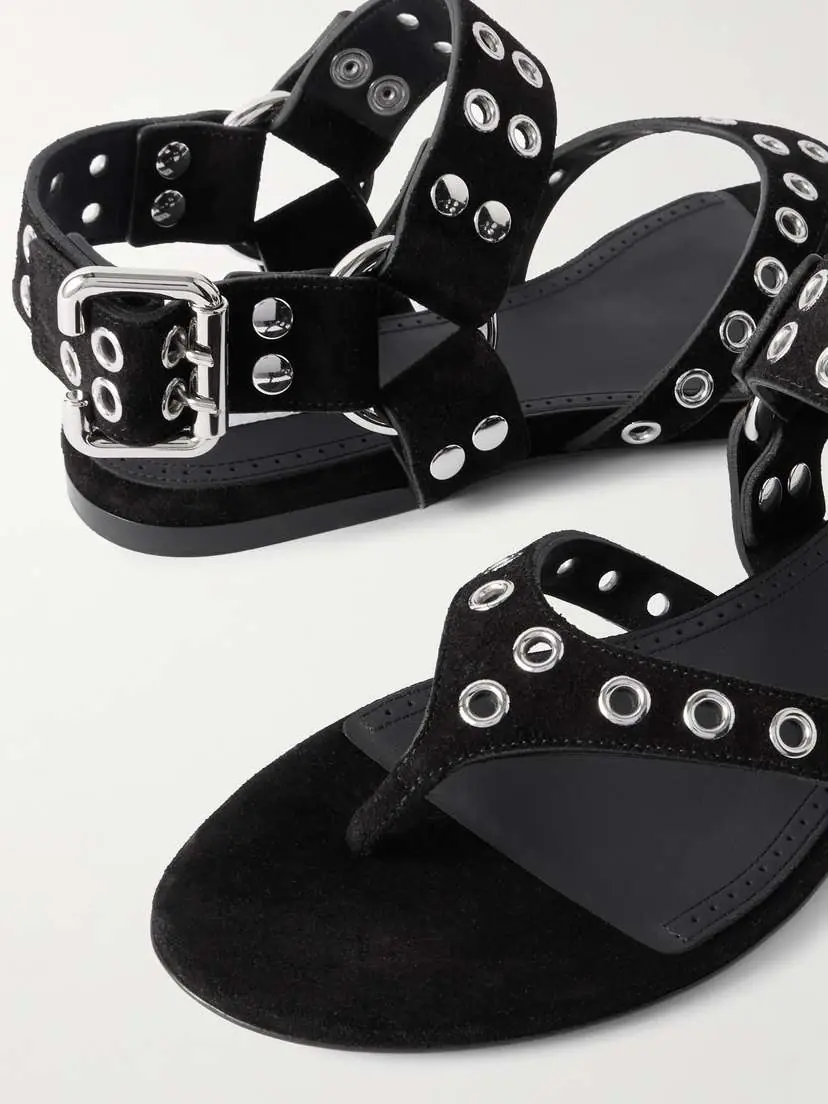 Alaïa Embellished Suede Sandals | Thumbnail 4