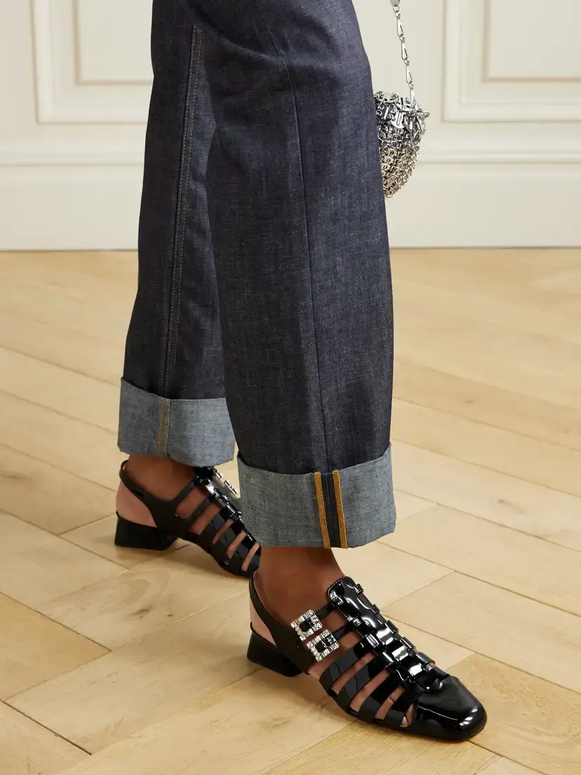 Roger Vivier Mini Très Vivier 25 Crystal-embellished Patent-leather Sandals | Thumbnail 2