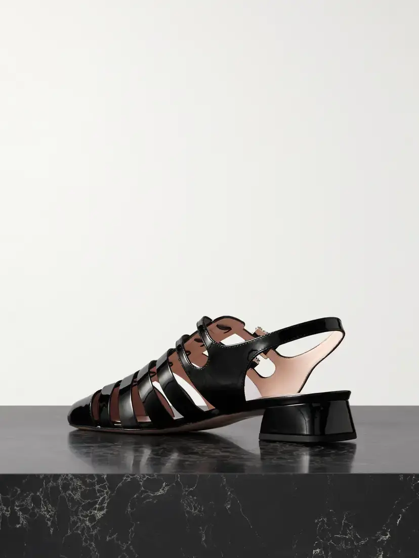 Roger Vivier Mini Très Vivier 25 Crystal-embellished Patent-leather Sandals | Thumbnail 3