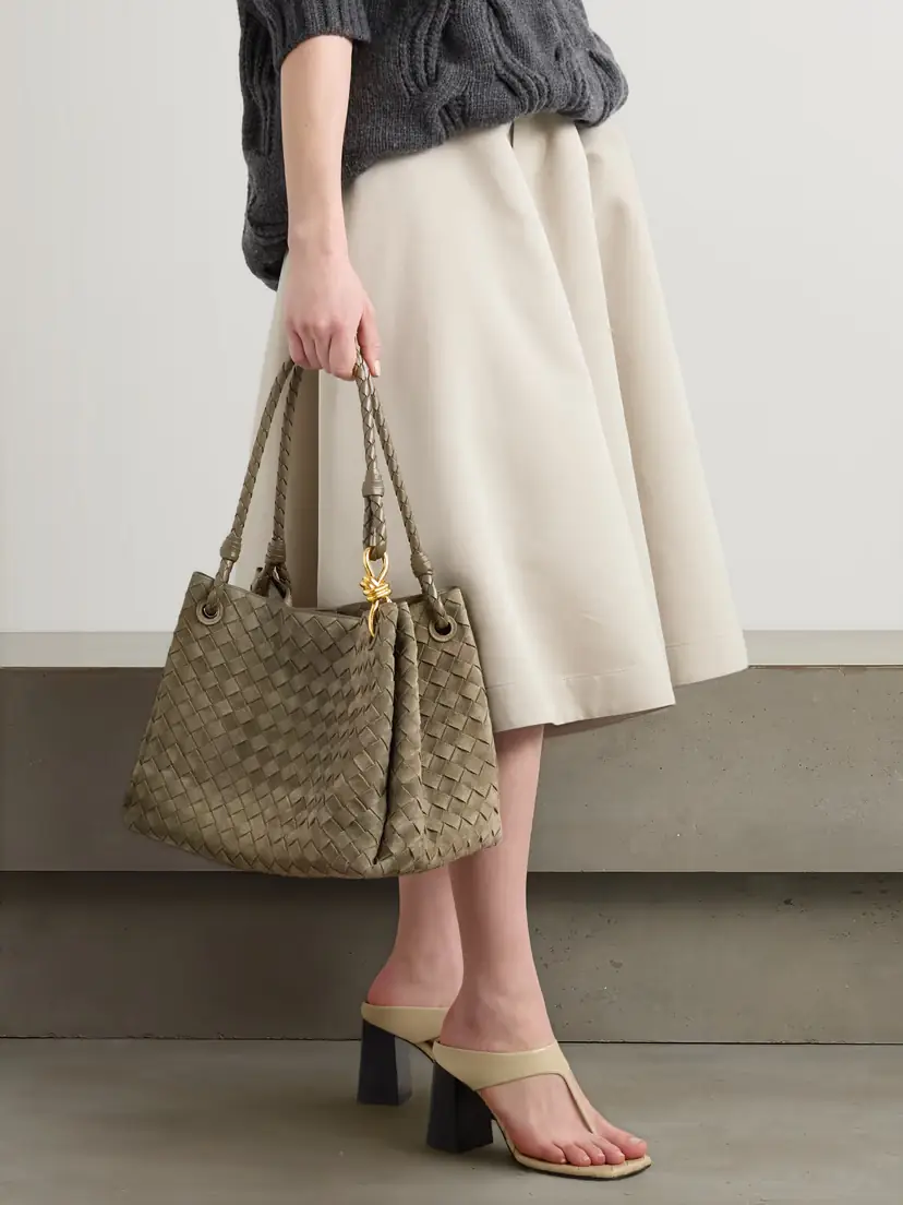 Bottega Veneta Parachute Medium Intrecciato Suede And Leather Tote | Thumbnail 2 Bottega Veneta Parachute Medium Intrecciato Suede And Leather Tote | Thumbnail 2