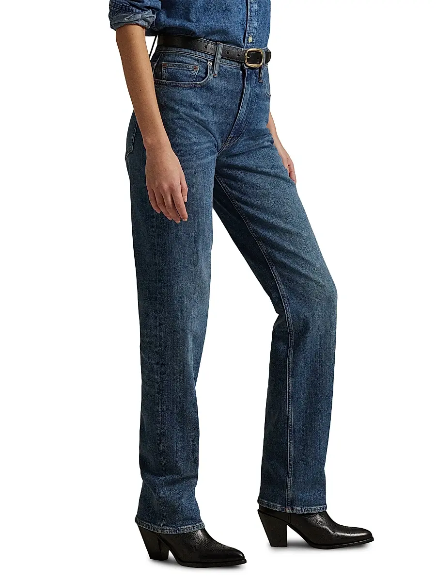 Polo Ralph Lauren Women's High-Rise Straight-Leg Jeans | Thumbnail 4 Polo Ralph Lauren Women's High-Rise Straight-Leg Jeans | Thumbnail 4