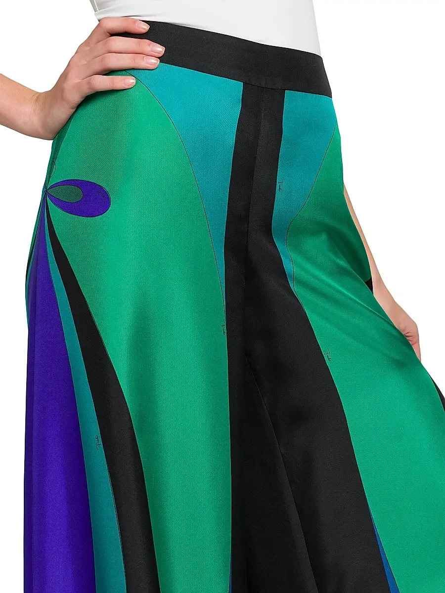 Pucci Women's Silk Twill Wide-Leg Pants - Smeraldo | Thumbnail 6 Pucci Women's Silk Twill Wide-Leg Pants - Smeraldo | Thumbnail 6