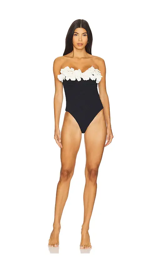 PatBo Breeze Jacquard Flower Applique One Piece