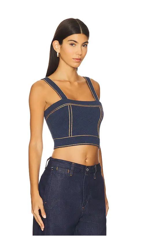 Autumn Cashmere Cropped Top Stitch Tank Top | Thumbnail 2