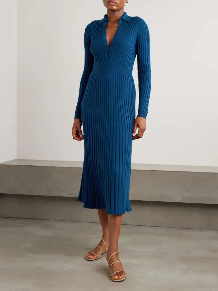 Gabriela Hearst Ardor Ribbed Cashmere And Silk-blend Midi Dress | Thumbnail 3 Gabriela Hearst Ardor Ribbed Cashmere And Silk-blend Midi Dress | Thumbnail 3