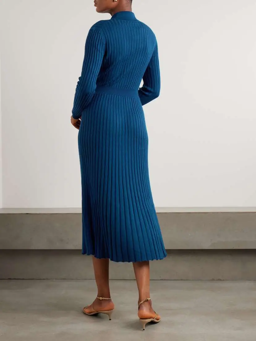 Gabriela Hearst Ardor Ribbed Cashmere And Silk-blend Midi Dress | Thumbnail 4 Gabriela Hearst Ardor Ribbed Cashmere And Silk-blend Midi Dress | Thumbnail 4