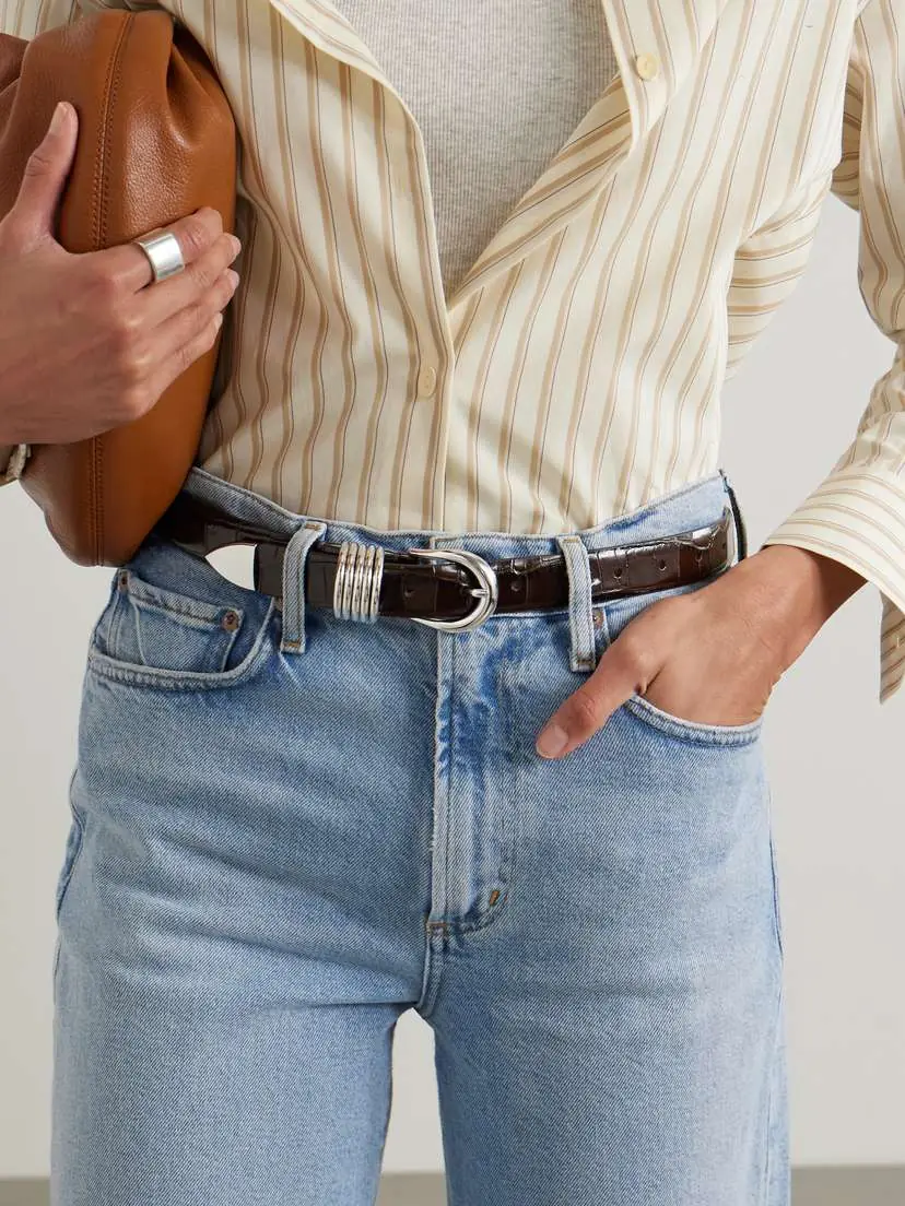 Déhanche Hollyhock Croc-effect Leather Belt | Thumbnail 2