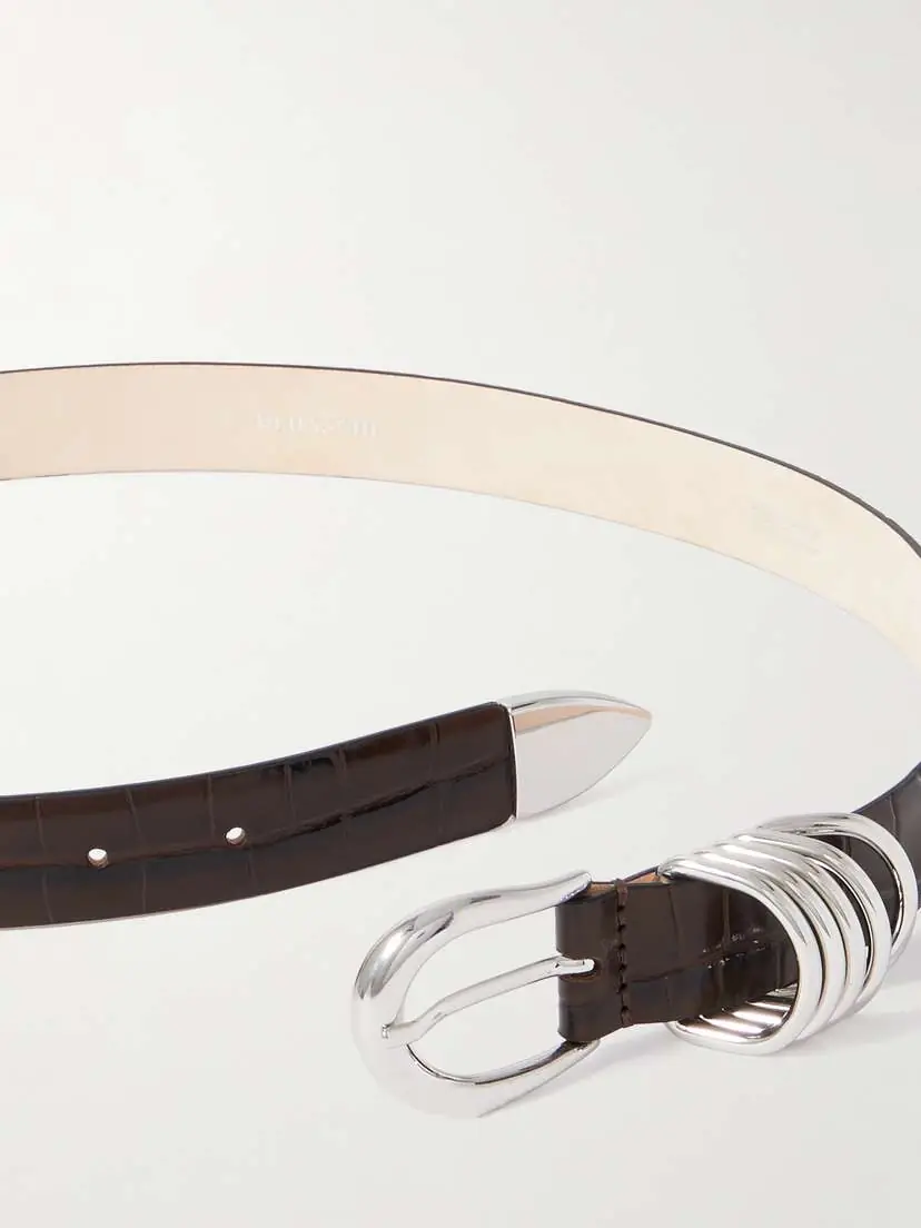 Déhanche Hollyhock Croc-effect Leather Belt | Thumbnail 3
