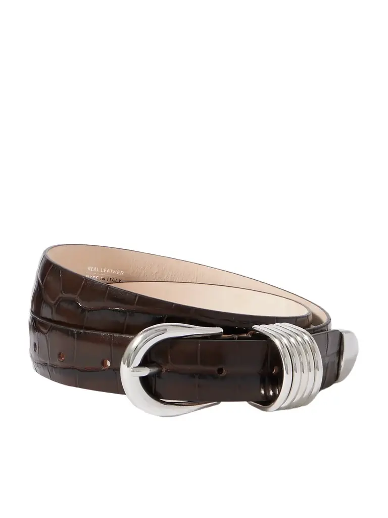 Déhanche Hollyhock Croc-effect Leather Belt