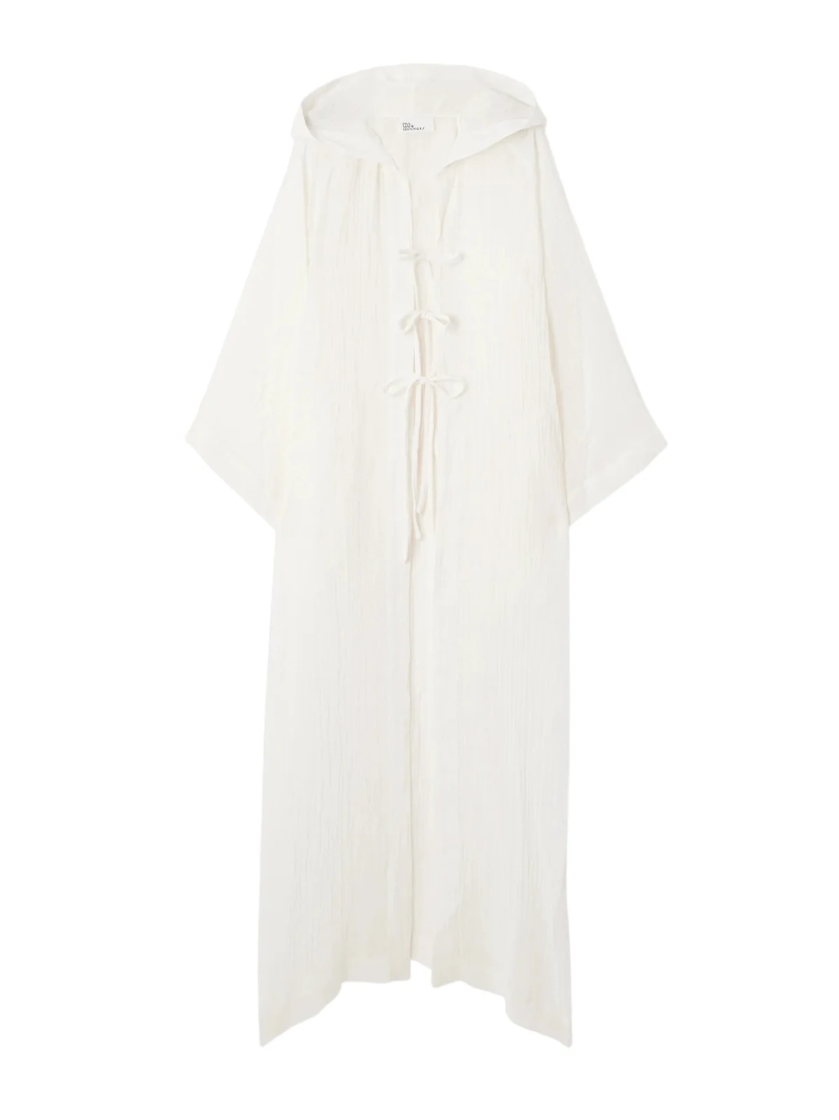 Lisa Marie Fernandez Hooded Crinkled Linen-blend Gauze Kaftan