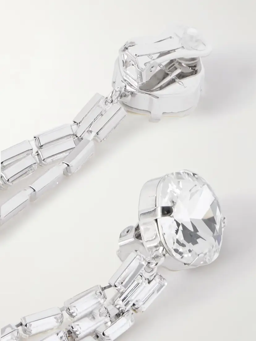Alessandra Rich tone Crystal Clip Earrings | Thumbnail 3 Alessandra Rich tone Crystal Clip Earrings | Thumbnail 3